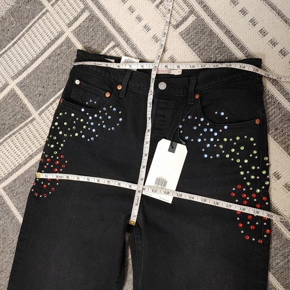 LEVI'S Ribcage straight studded ankle jeans 31 - Picture 11 of 12